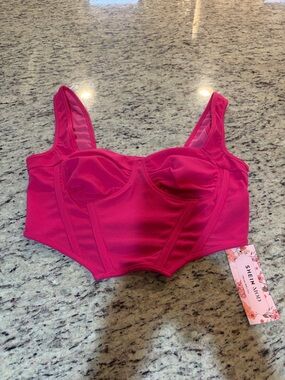 NWT SHEIN Fuchsia Longline Bustier Crop Top